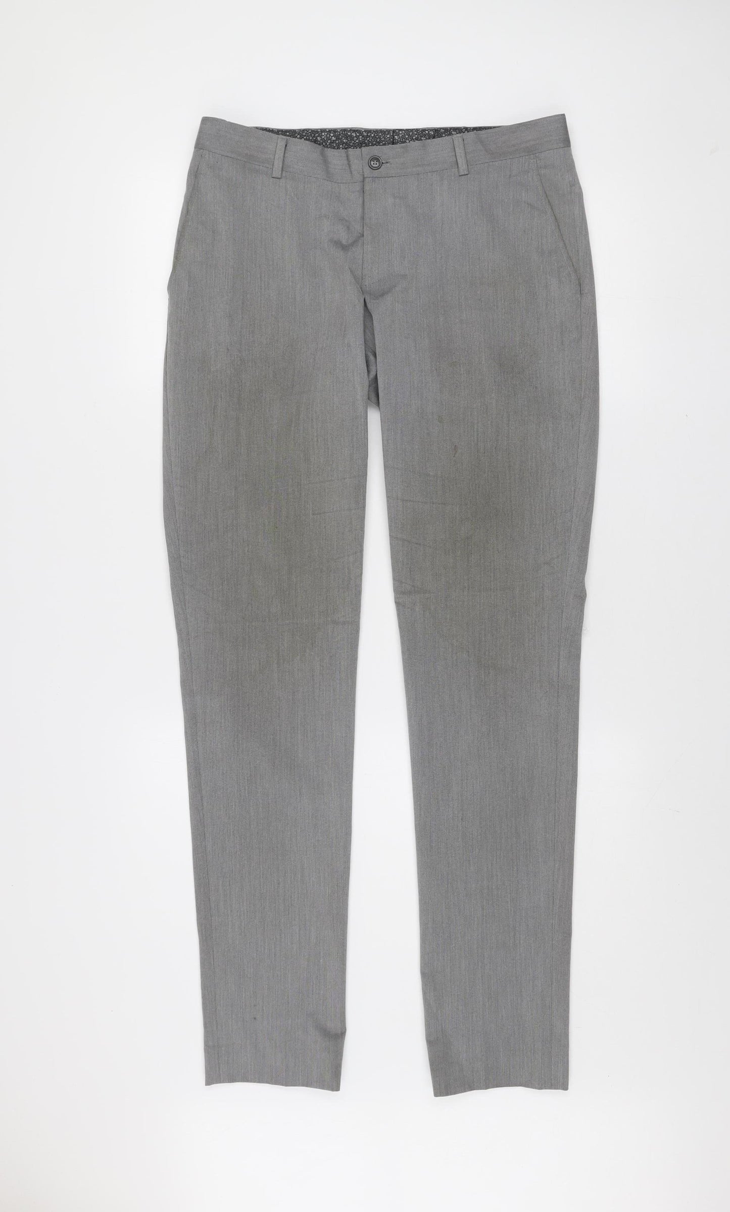Zara Man Mens Grey Slim Fit Trousers 31in Waist Business Formal