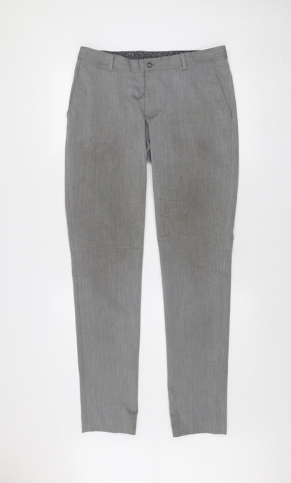Zara Man Mens Grey Slim Fit Trousers 31in Waist Business Formal