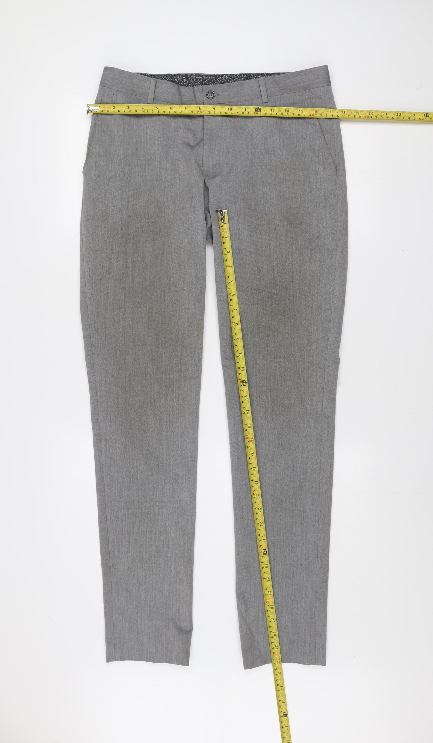 Zara Man Mens Grey Slim Fit Trousers 31in Waist Business Formal