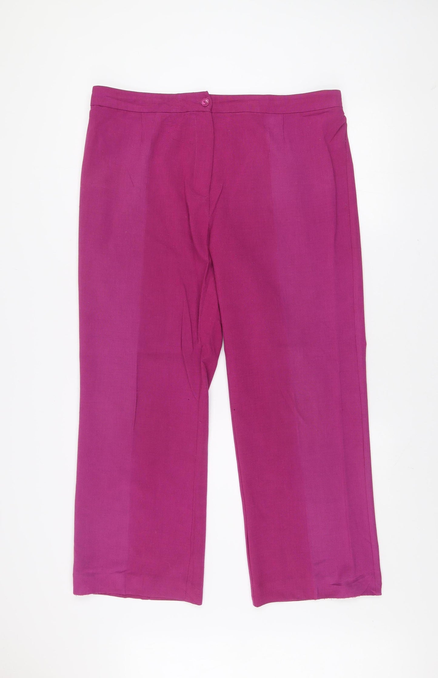 EWM Pure Classics Women's Magenta Linen Trousers Size 18