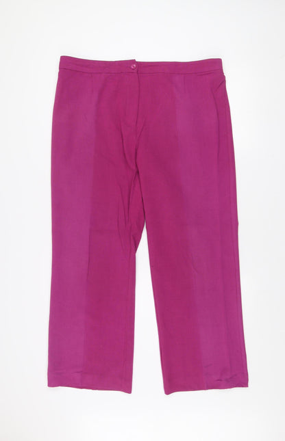 EWM Pure Classics Women's Magenta Linen Trousers Size 18