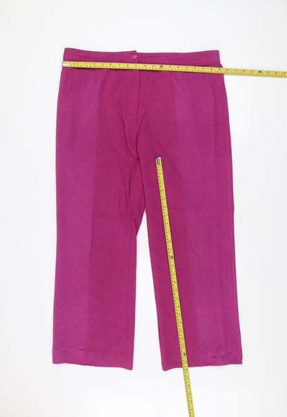 EWM Pure Classics Women's Magenta Linen Trousers Size 18