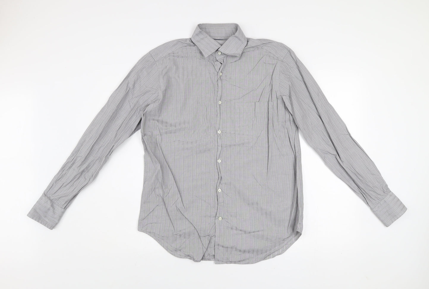 Mens UK Collar Size M Caliban Smart Grey  Dress Shirt