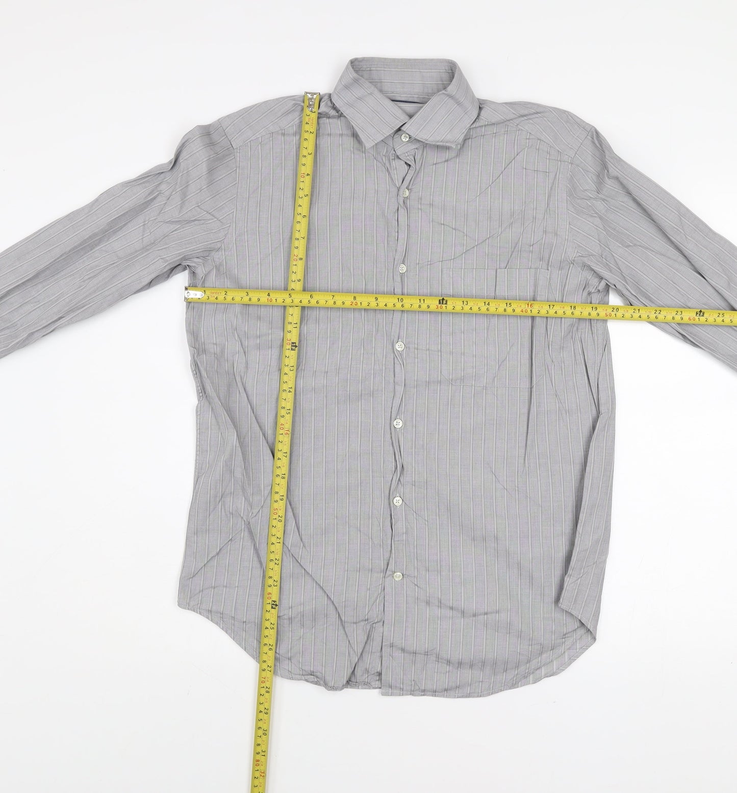 Mens UK Collar Size M Caliban Smart Grey  Dress Shirt