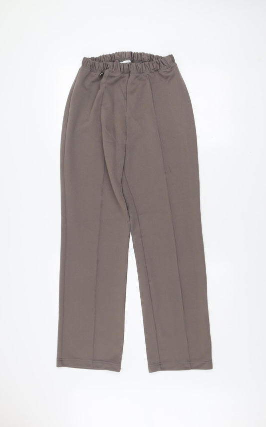 Damart Women's Brown Elastic Waist Straight Leg Trousers Size 12