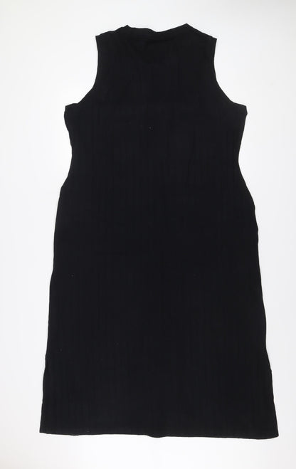 Marks and Spencer Women Black 2XL Shift Dress Sleeveless Crew Neck