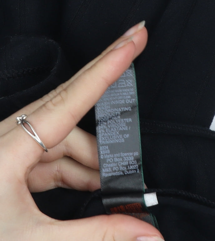 Marks and Spencer Women Black 2XL Shift Dress Sleeveless Crew Neck