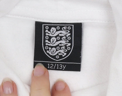 Boys UK Size 12-13 Years England White Pullover Hoodie