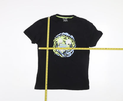 Primark Rick and Morty Black Crew Neck Short Sleeve Men's T-Shirt M