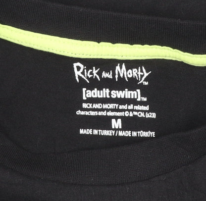 Primark Rick and Morty Black Crew Neck Short Sleeve Men's T-Shirt M