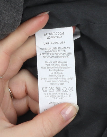 Womens UK Size 8 Seasalt Cornwall Grey Overcoat