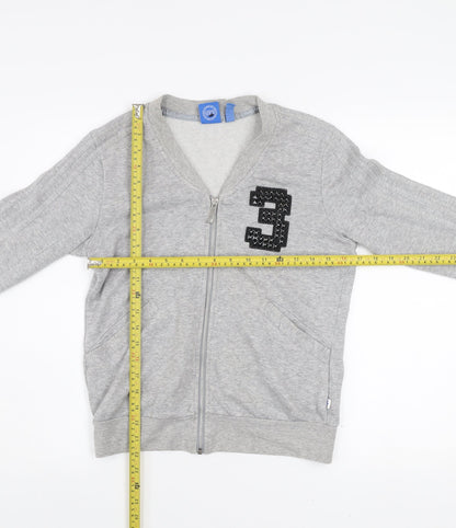 Adidas Womens Grey Track Jacket Size 10 Lightweight Full Zip