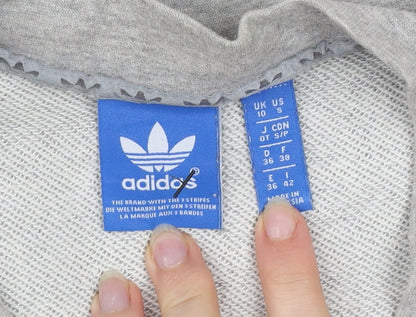 Adidas Womens Grey Track Jacket Size 10 Lightweight Full Zip