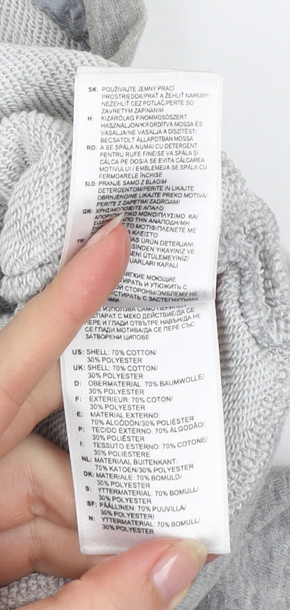 Adidas Womens Grey Track Jacket Size 10 Lightweight Full Zip