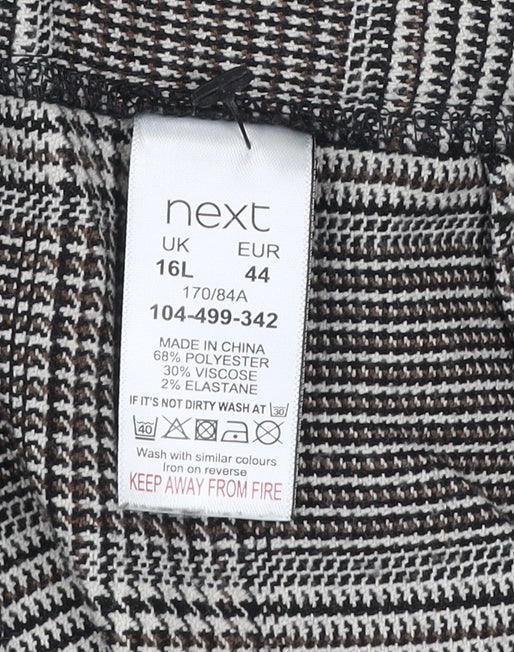 Womens UK Size 16 NEXT Regular Fit Business Casual Workwear Black Trousers