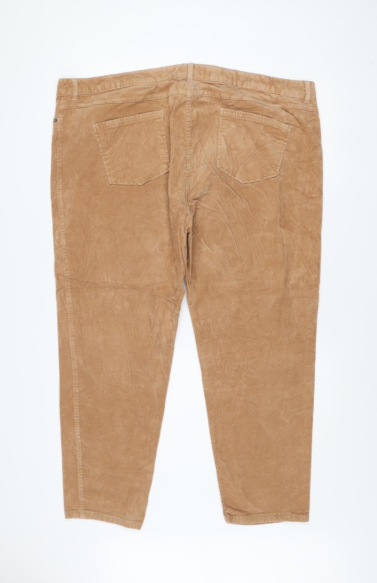 Womens UK Size 24 Marks and Spencer Regular Fit Chino Beige Trousers