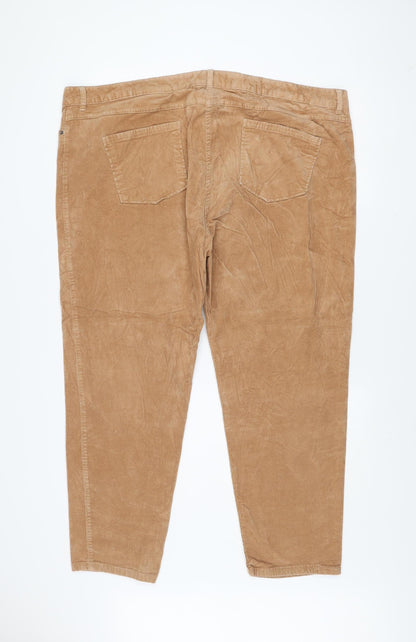 Womens UK Size 24 Marks and Spencer Regular Fit Chino Beige Trousers
