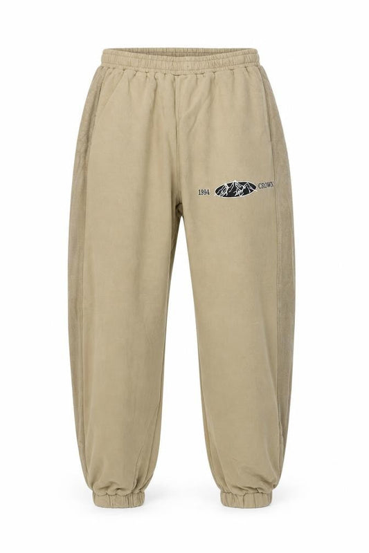 Mens UK Size L Beer Bro Regular Fit Jogger Beige Trousers