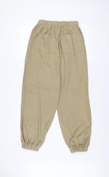 Beer Bro Men's Beige Jogger Sweatpants L Regular Fit Fleece Activewear Trousers