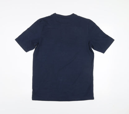 Lonsdale Men’s Navy Blue Crew Neck Cotton Graphic T-Shirt Size S