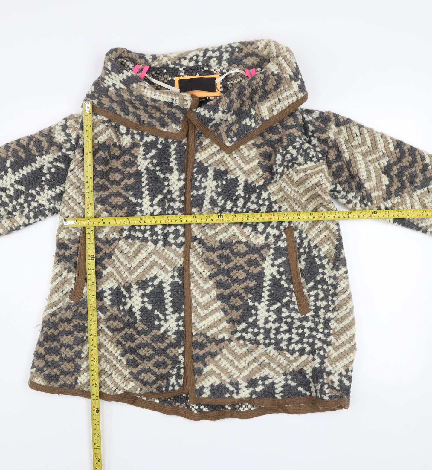 Womens UK Size 10 River Island Brown Overcoat