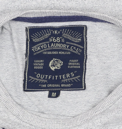 Tokyo Laundry Men's Grey Graphic Print Crew Neck T-Shirt Size M