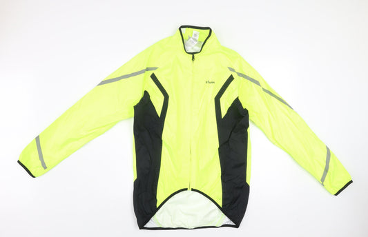 Mens UK Size S B'Twin Yellow Windbreaker Coat