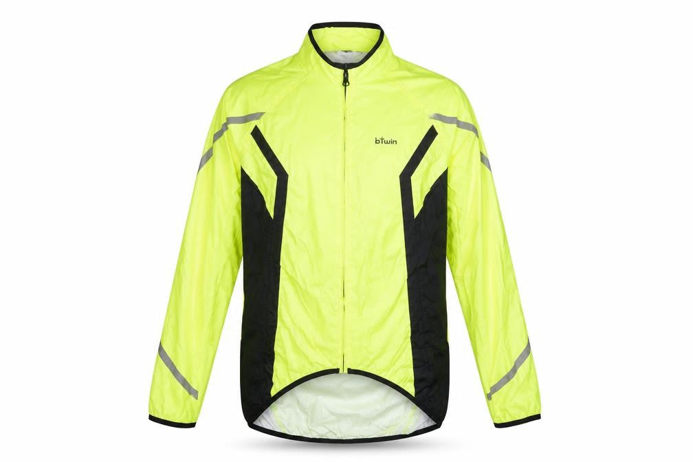 Mens UK Size S B'Twin Yellow Windbreaker Coat