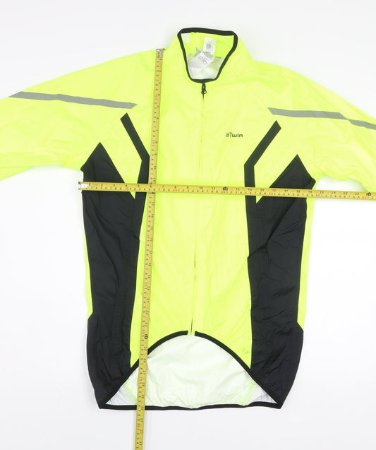 Mens UK Size S B'Twin Yellow Windbreaker Coat