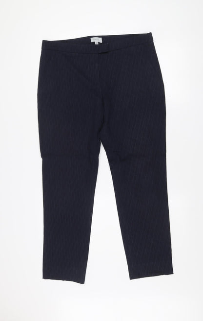 Jigsaw Women's Navy Cropped Trousers UK 14 Straight Leg