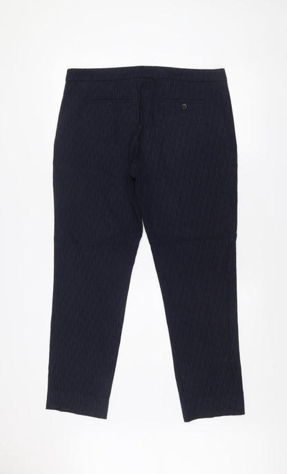Jigsaw Women's Navy Cropped Trousers UK 14 Straight Leg