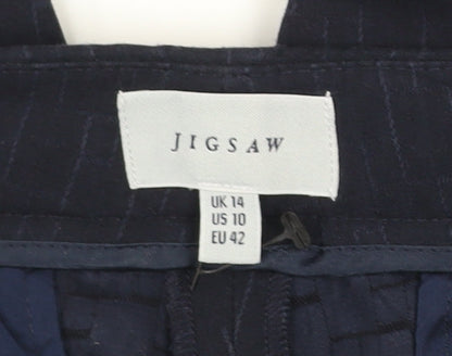 Jigsaw Women's Navy Cropped Trousers UK 14 Straight Leg