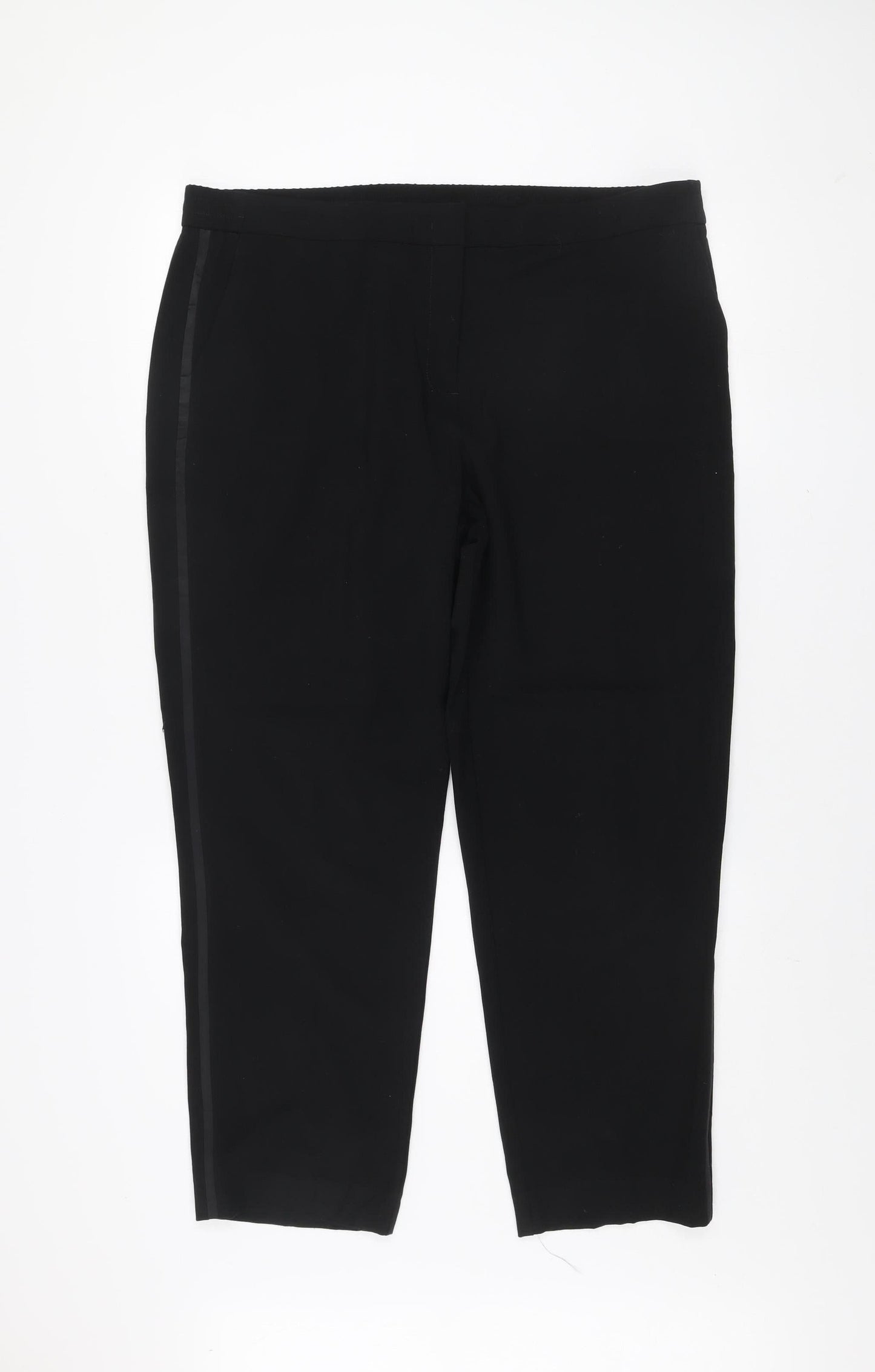 Olsen Women's Black Straight Leg Stretch Trousers Size 12