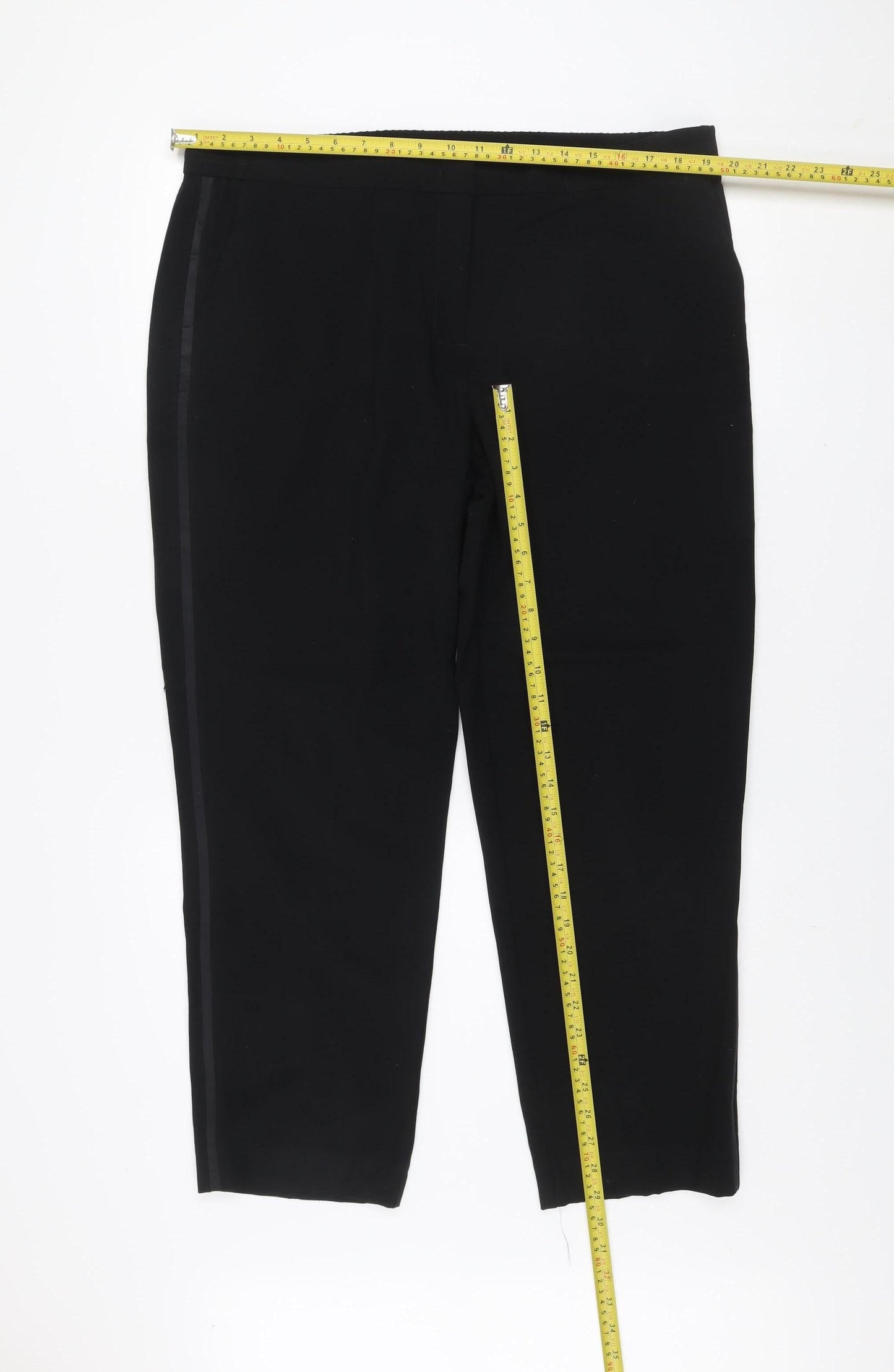 Olsen Women's Black Straight Leg Stretch Trousers Size 12