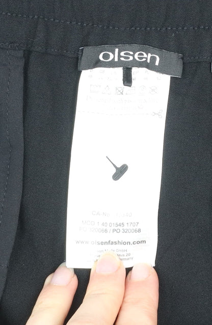 Olsen Women's Black Straight Leg Stretch Trousers Size 12