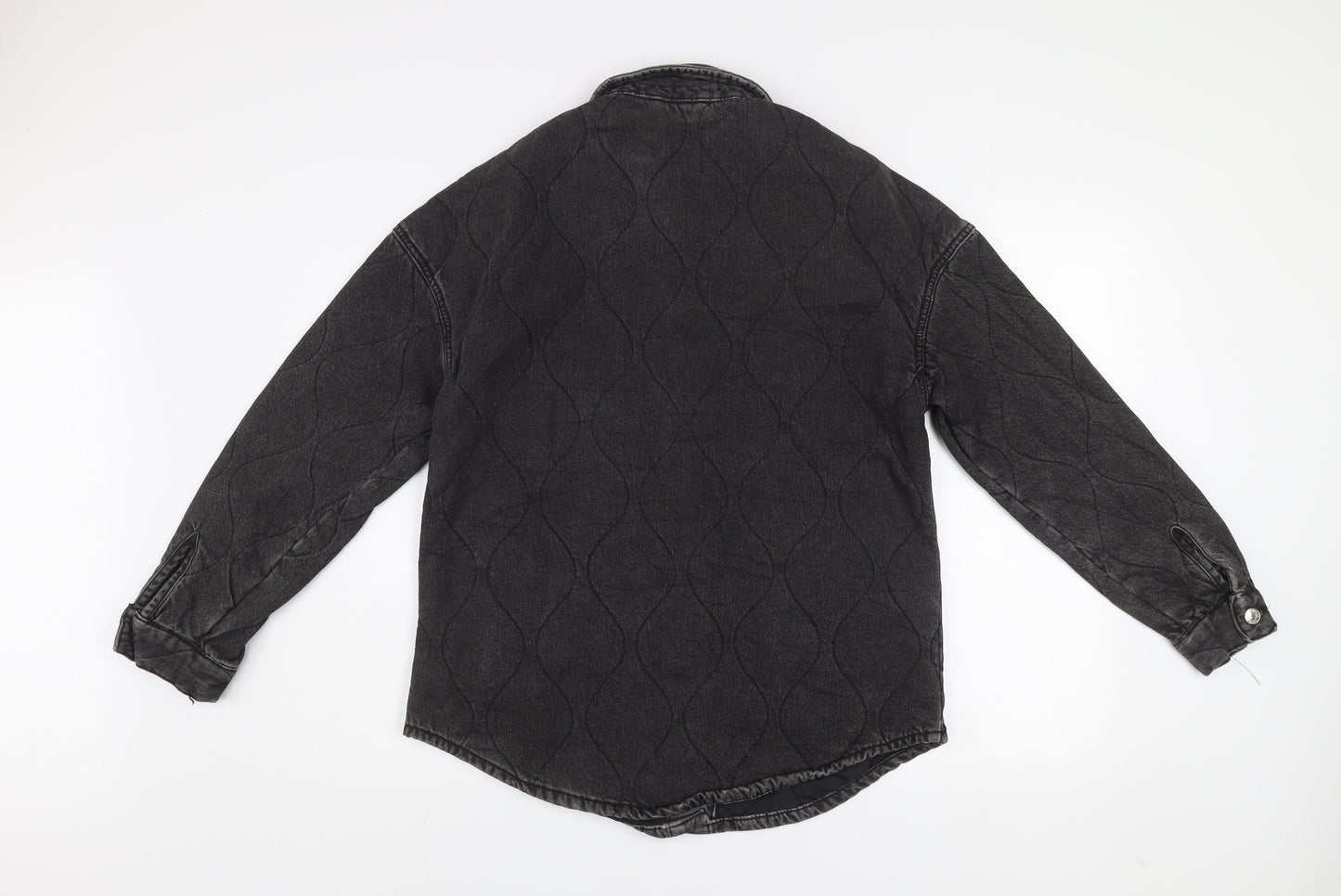 Primark Women Black Quilted Denim Puffer Jacket XXS