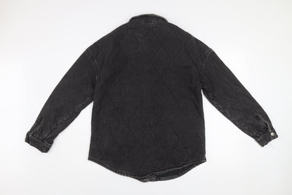 Primark Women Black Quilted Denim Puffer Jacket XXS