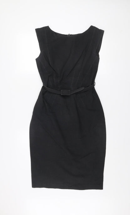 Marks and Spencer Women's Black Sheath Belted Dress Size 10