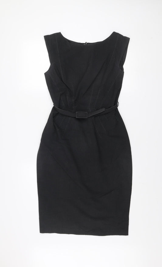 Marks and Spencer Women's Black Sheath Belted Dress Size 10