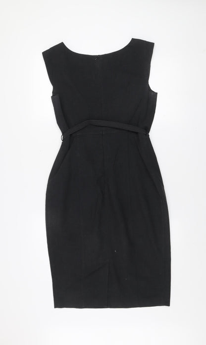 Marks and Spencer Women's Black Sheath Belted Dress Size 10