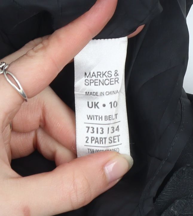 Marks and Spencer Women's Black Sheath Belted Dress Size 10
