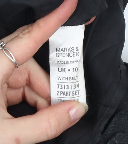 Marks and Spencer Women's Black Sheath Belted Dress Size 10