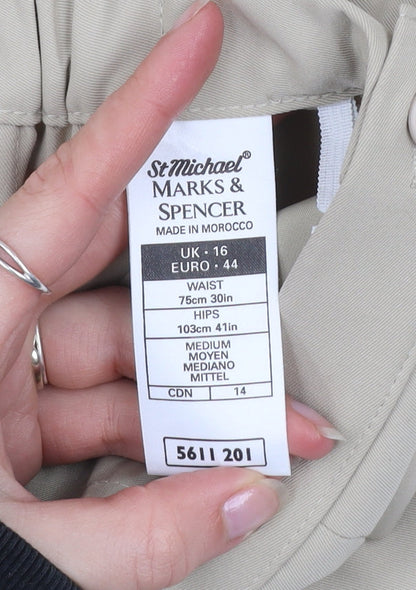 Womens UK Size 16 Marks and Spencer Regular Fit CasualBusinessWorkwear Beige Tro