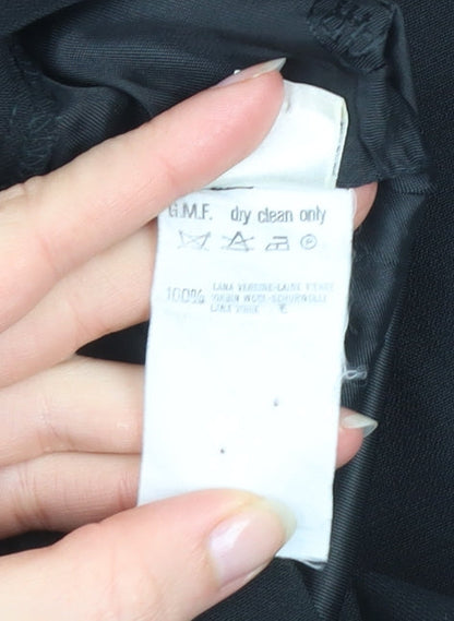 Austin Reed Womens Black Wool Pleated Trousers Size 12