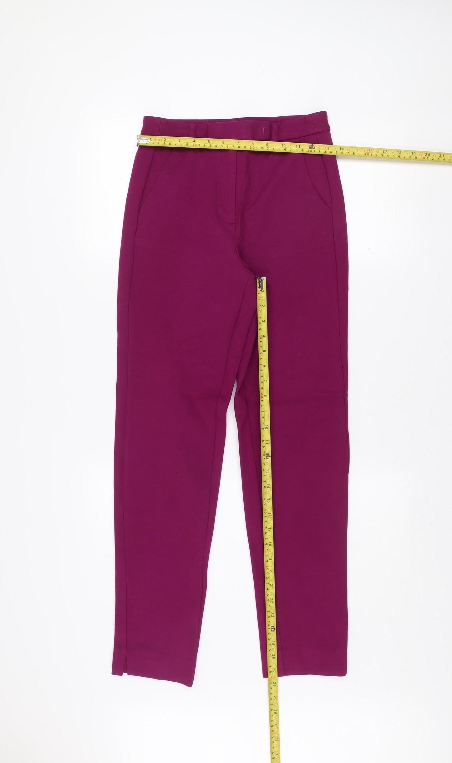 Womens UK Size 6 Marks and Spencer Slim Fit Business Formal Workwear Purple Trou