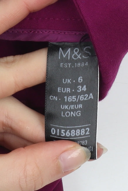 Womens UK Size 6 Marks and Spencer Slim Fit Business Formal Workwear Purple Trou