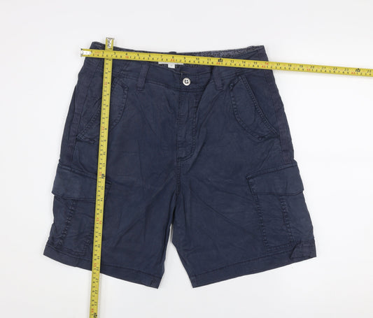 Marks and Spencer Women’s Blue Cargo Shorts Size 12 Cotton Blend