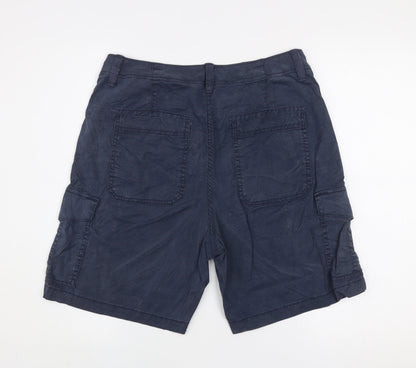 Marks and Spencer Women’s Blue Cargo Shorts Size 12 Cotton Blend