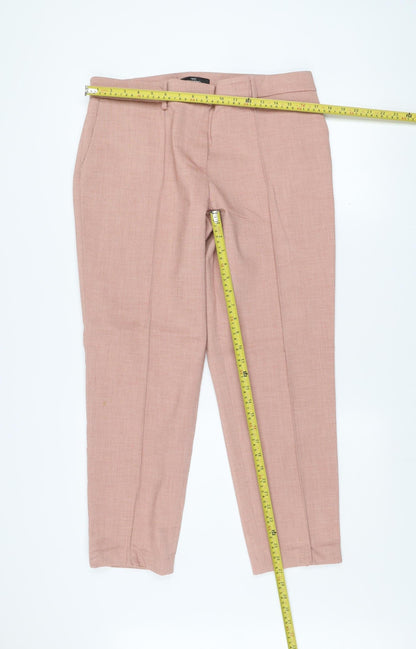 Next Women’s Pink Tapered Dress Pants Size 14L Polyester Blend