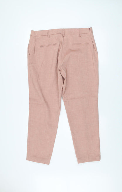 Next Women’s Pink Tapered Dress Pants Size 14L Polyester Blend